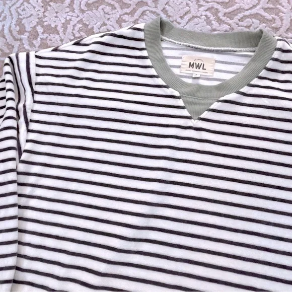 Madewell Black and White Striped Sweatshirt - Picture 7 of 15